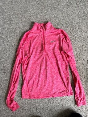 Nike Running Hot Pink Heathered Half-Zip Performance Top XS